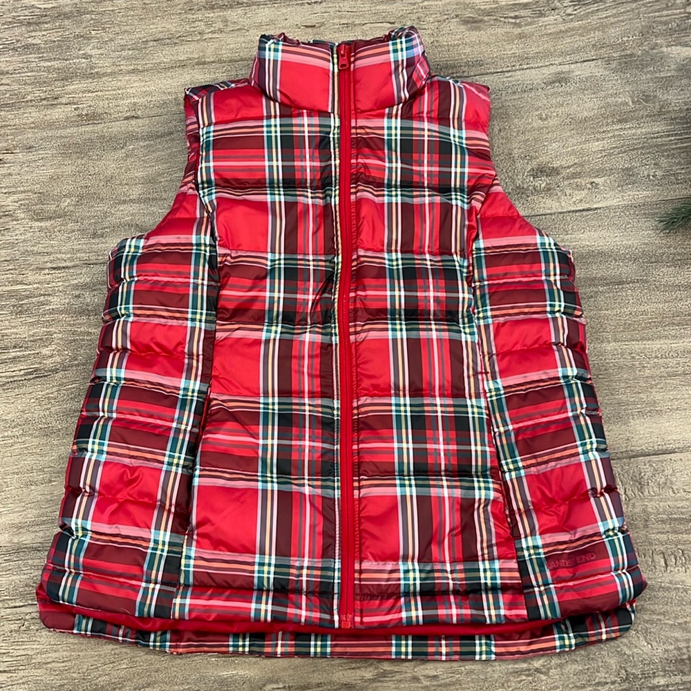 Lands End Plaid puffer vest